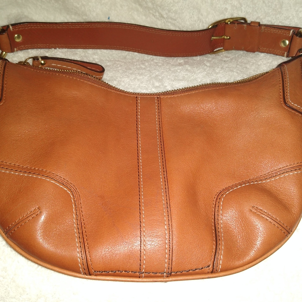 Coach brown leather tote